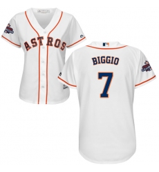 Women's Majestic Houston Astros #7 Craig Biggio Authentic White Home 2017 World Series Champions Cool Base MLB Jersey