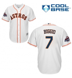 Youth Majestic Houston Astros #7 Craig Biggio Authentic White Home 2017 World Series Champions Cool Base MLB Jersey