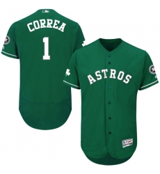 Men's Majestic Houston Astros #1 Carlos Correa Green Celtic Flexbase Authentic Collection MLB Jersey