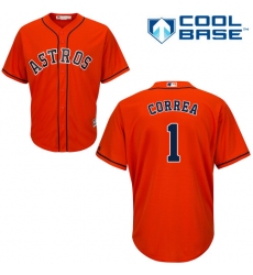 Youth Majestic Houston Astros #1 Carlos Correa Replica Orange Alternate Cool Base MLB Jersey