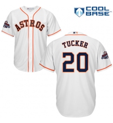 Youth Majestic Houston Astros #20 Preston Tucker Authentic White Home 2017 World Series Champions Cool Base MLB Jersey