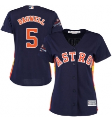 Women's Majestic Houston Astros #5 Jeff Bagwell Authentic Navy Blue Alternate 2017 World Series Champions Cool Base MLB Jersey