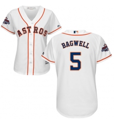 Women's Majestic Houston Astros #5 Jeff Bagwell Authentic White Home 2017 World Series Champions Cool Base MLB Jersey