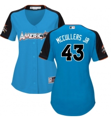 Women's Majestic Houston Astros #43 Lance McCullers Authentic Blue American League 2017 MLB All-Star MLB Jersey