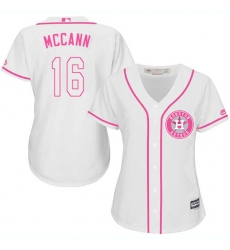 Women's Majestic Houston Astros #16 Brian McCann Replica White Fashion Cool Base MLB Jersey