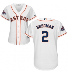 Women's Majestic Houston Astros #2 Alex Bregman Authentic White Home 2017 World Series Champions Cool Base MLB Jersey