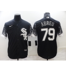 Men's Chicago White Sox #79 Jose Abreu Black Gradient Sleeves Stitched Baseball Jersey