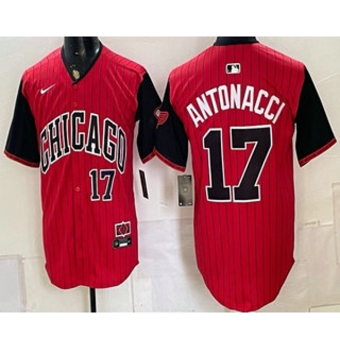 Men's Chicago White Sox #17 Sam Antonacci Red Black 2025 City Connect Limited Stitched Jersey