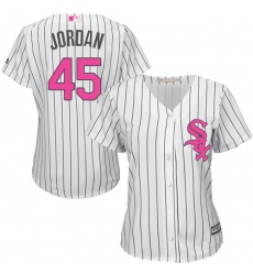 Women's Majestic Chicago White Sox #45 Michael Jordan Replica White Mother's Day Cool Base MLB Jersey