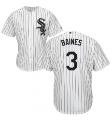 Men's Majestic Chicago White Sox #3 Harold Baines Replica White Home Cool Base MLB Jersey