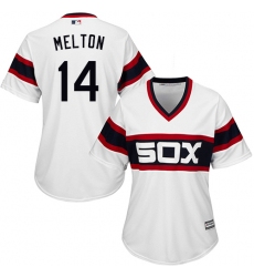Women's Majestic Chicago White Sox #14 Bill Melton Authentic White 2013 Alternate Home Cool Base MLB Jersey