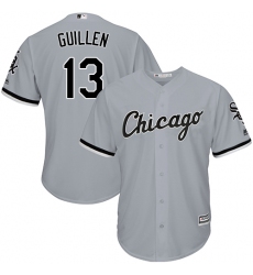 Youth Majestic Chicago White Sox #13 Ozzie Guillen Authentic Grey Road Cool Base MLB Jersey