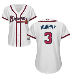 Women's Majestic Atlanta Braves #3 Dale Murphy Authentic White Home Cool Base MLB Jersey