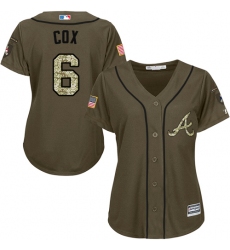 Women's Majestic Atlanta Braves #6 Bobby Cox Authentic Green Salute to Service MLB Jersey