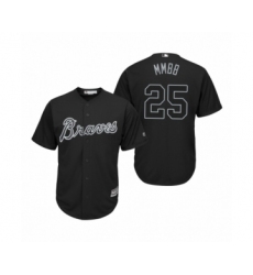 Women Atlanta Braves #25 Tyler Flowers Mmbb Black 2019 Players Weekend Replica Jersey
