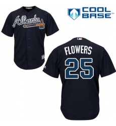 Youth Majestic Atlanta Braves #25 Tyler Flowers Replica Blue Alternate Road Cool Base MLB Jersey
