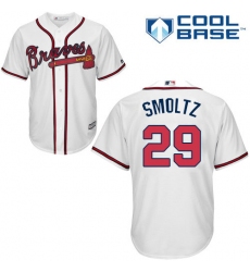 Men's Majestic Atlanta Braves #29 John Smoltz Replica White Home Cool Base MLB Jersey