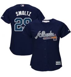 Women's Majestic Atlanta Braves #29 John Smoltz Authentic Blue Alternate Road Cool Base MLB Jersey