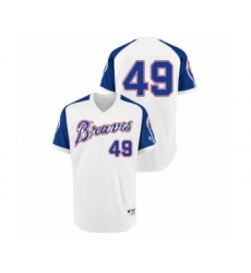 Men's Atlanta Braves #49 Turn Back the Clock Julio Teheran White 1974 Authentic Jersey