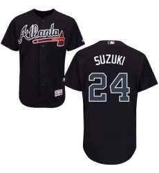 Men's Majestic Atlanta Braves #24 Kurt Suzuki Blue Flexbase Authentic Collection MLB Jersey