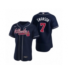 Men's Atlanta Braves #7 Dansby Swanson Nike White Authentic Golden Edition Jersey