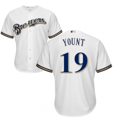 Youth Majestic Milwaukee Brewers #19 Robin Yount Authentic White Home Cool Base MLB Jersey