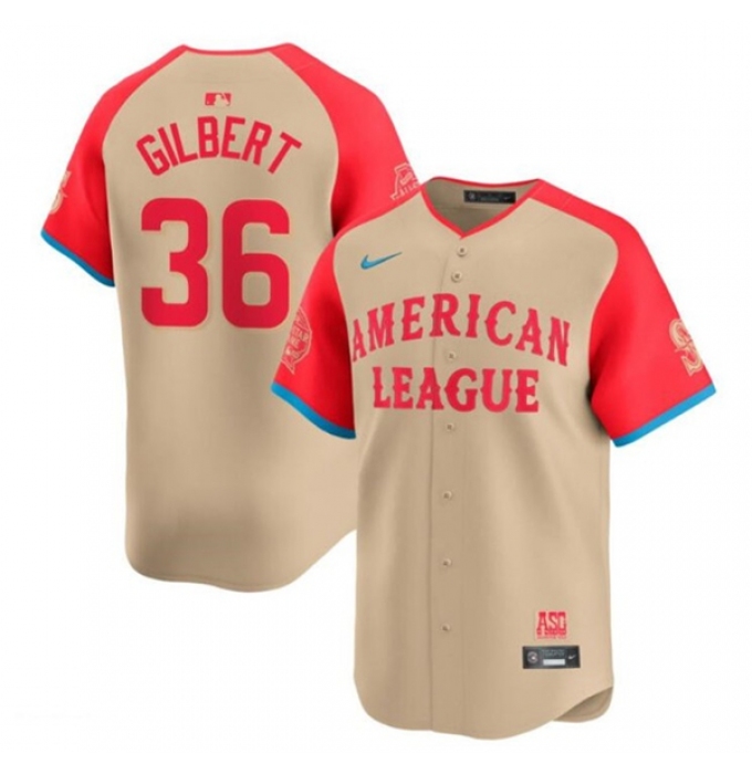 Men's National League #36 Logan Gilbert Cream 2024 All-Star Limited Stitched Baseball Jersey