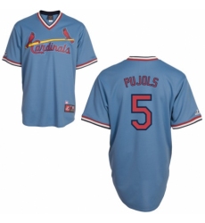 Men's Majestic St. Louis Cardinals #5 Albert Pujols Authentic Blue Cooperstown Throwback MLB Jersey