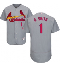 Men's Majestic St. Louis Cardinals #1 Ozzie Smith Grey Road Flex Base Authentic Collection MLB Jersey