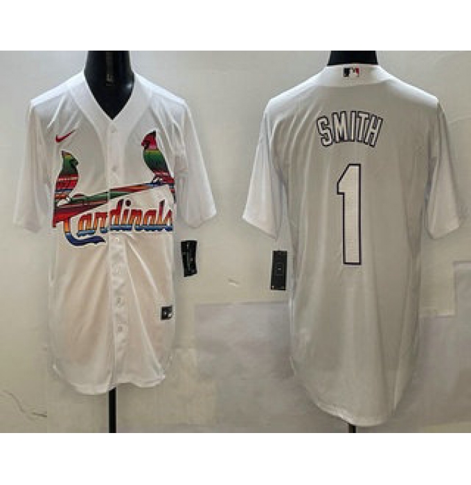 Men's St Louis Cardinals #1 Ozzie Smith White Mexico Cool Base Stitched Jersey