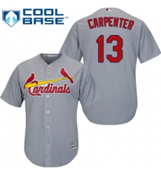 Youth Majestic St. Louis Cardinals #13 Matt Carpenter Authentic Grey Road Cool Base MLB Jersey