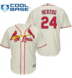 Youth Majestic St. Louis Cardinals #24 Whitey Herzog Authentic Cream Alternate Cool Base MLB Jersey