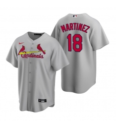 Men's Nike St. Louis Cardinals #18 Carlos Martinez Gray Road Stitched Baseball Jersey