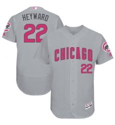 Men's Majestic Chicago Cubs #22 Jason Heyward Grey Mother's Day Flexbase Authentic Collection MLB Jersey