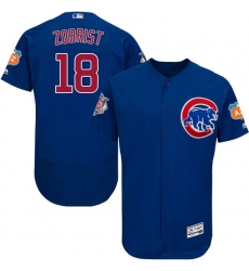Men's Majestic Chicago Cubs #18 Ben Zobrist Royal Blue Alternate Flex Base Authentic Collection MLB Jersey