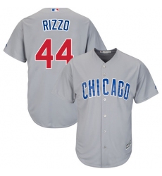 Men's Majestic Chicago Cubs #44 Anthony Rizzo Replica Grey Road Cool Base MLB Jersey