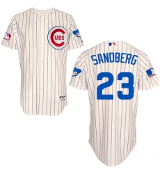 Men's Majestic Chicago Cubs #23 Ryne Sandberg Authentic Cream 1969 Turn Back The Clock MLB Jersey