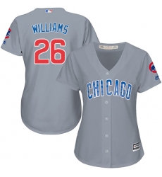 Women's Majestic Chicago Cubs #26 Billy Williams Authentic Grey Road MLB Jersey