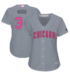 Women's Majestic Chicago Cubs #34 Kerry Wood Authentic Grey Mother's Day Cool Base MLB Jersey