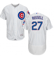 Men's Majestic Chicago Cubs #27 Addison Russell White Home Flex Base Authentic Collection MLB Jersey