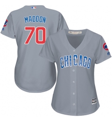 Women's Majestic Chicago Cubs #70 Joe Maddon Authentic Grey Road MLB Jersey