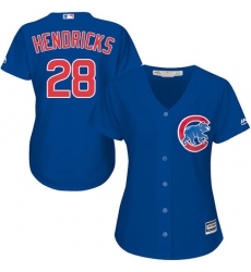 Women's Majestic Chicago Cubs #28 Kyle Hendricks Authentic Royal Blue Alternate MLB Jersey