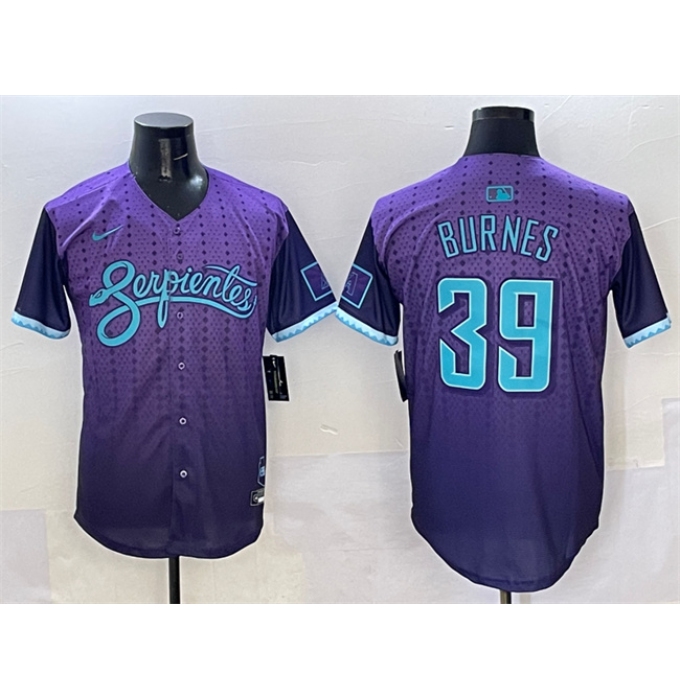 Men's Arizona Diamondbacks #39 Corbin Burnes Purple 2025 City Connect Limited Stitched Baseball Jersey