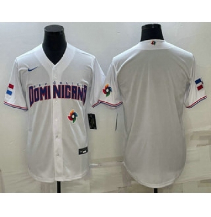 Men's Dominican Republic Baseball 2023 White World Baseball With Classic Stitched Jerseys