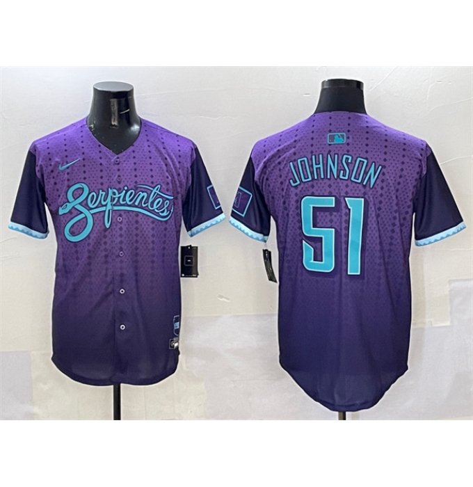 Men's Arizona Diamondbacks #51 Randy Johnson Purple 2025 City Connect Limited Stitched Baseball Jersey