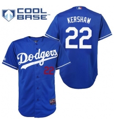 Men's Majestic Los Angeles Dodgers #22 Clayton Kershaw Replica Royal Blue Cool Base MLB Jersey