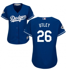 Women's Majestic Los Angeles Dodgers #26 Chase Utley Replica Royal Blue Alternate 2017 World Series Bound Cool Base MLB Jersey