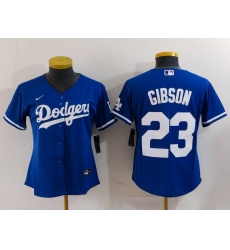 Women's Los Angeles Dodgers #23 Kirk Gibson Blue Cool Base Stitched Jersey