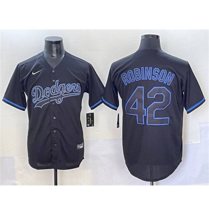 Men's Los Angeles Dodgers #42 Jackie Robinson Black Fashion Stitched Baseball Jersey