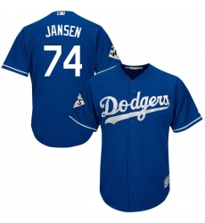 Men's Majestic Los Angeles Dodgers #74 Kenley Jansen Replica Royal Blue Alternate 2017 World Series Bound Cool Base MLB Jersey